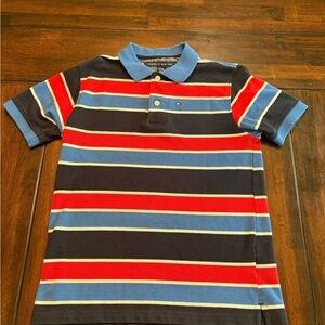Tommy Hilfiger Kids Polo Shirt - Red, Blue Stripes size 12/14 Medium